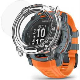 Etui ochronne do Garmin Instinct 3 Solar / Instinct 3 AMOLED 45mm z hartowanym szkłem – transparentne