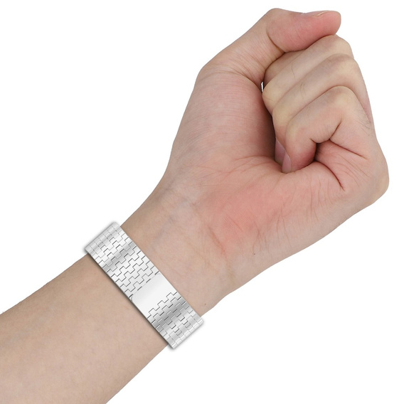 Stalowa Bransoleta do Apple Watch 1/2/3/4/5/6/7/8/9/10/11/SE Ultra 1/2/3 42/44/45/46/49mm, Srebrna