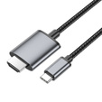 Kabel USB-C do HDMI Hoco UA27 4K 30Hz 2m - stalowy szary