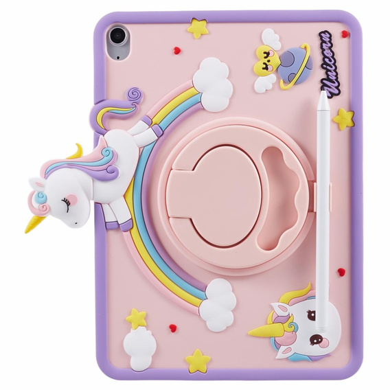 Etui do iPad 11" 2025 A16 (11 gen.) / iPad 10.9" 2022 (10 gen.), dziecięce, Unicorn, różowe
