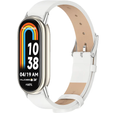 Pasek Skórzany do Xiaomi Smart Band 10 / 9 / 8, Biały