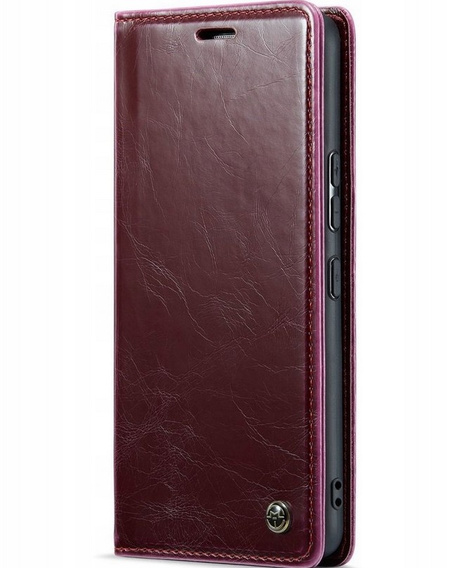 Etui z klapką CASEME do Samsung Galaxy A53 5G, Waxy Textured, bordowe