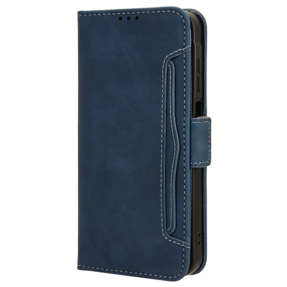 Etui z klapką do Samsung Galaxy M55 5G, Card Slot, granatowe