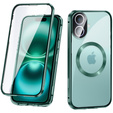 Etui Magnetic Dual Glass MagSafe do iPhone 16, zielone