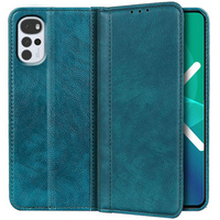 Etui do Motorola Moto G22, Wallet Litchi Leather, zielone