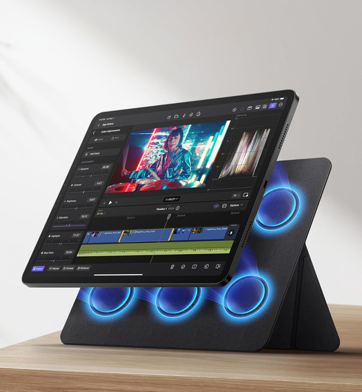 SURITCH magnetyczny stojak do iPad Air 11" 2024 (6 gen.) / Air 10.9" 2022/2020 (5/4 gen.) / Pro 11" 2022/2021/2020/2018 (4/3/2/1 gen.), lekki i składany – czarny