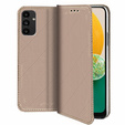 Zestaw Etui do Samsung Galaxy A04S / A13 5G, portfel z klapką, Smart Magnet, Złote + Szkło