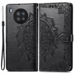 Etui z klapką do Huawei nova 8i, Mandala, czarne