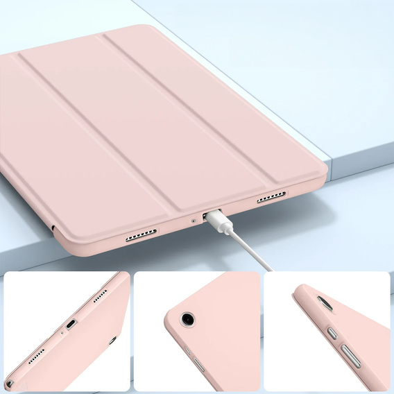 Etui z klapką do Samsung Galaxy Tab A11+, Tri-fold, różowe