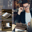 Etui CASEME do Samsung Galaxy Z Fold7 5G, Leather Wallet Case, ciemnobrązowe