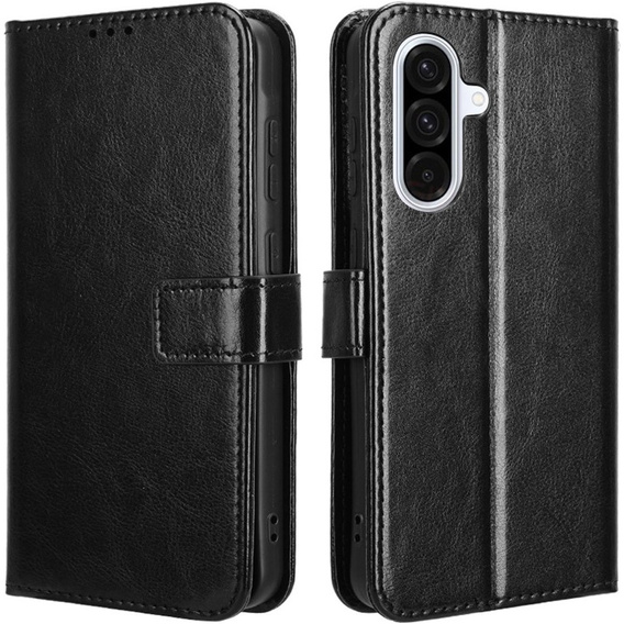 Etui z klapką do Samsung Galaxy A36 5G, Crazy Horse Wallet, czarne