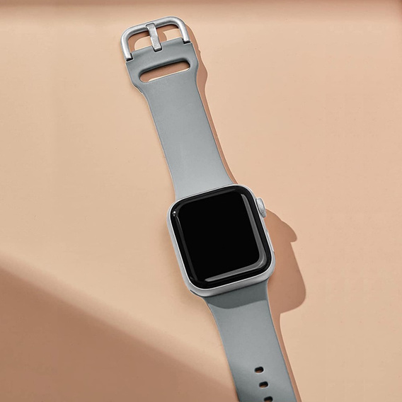 Pasek Silikonowy do Apple Watch 1/2/3/4/5/6/7/8/9/10/11/SE Ultra 1/2/3 42/44/45/46/49mm, Jasnoszary