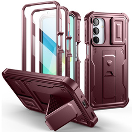 Etui pancerne do Samsung Galaxy A16 / A16 5G, Dexnor Full Body (Two Frames), czerwone