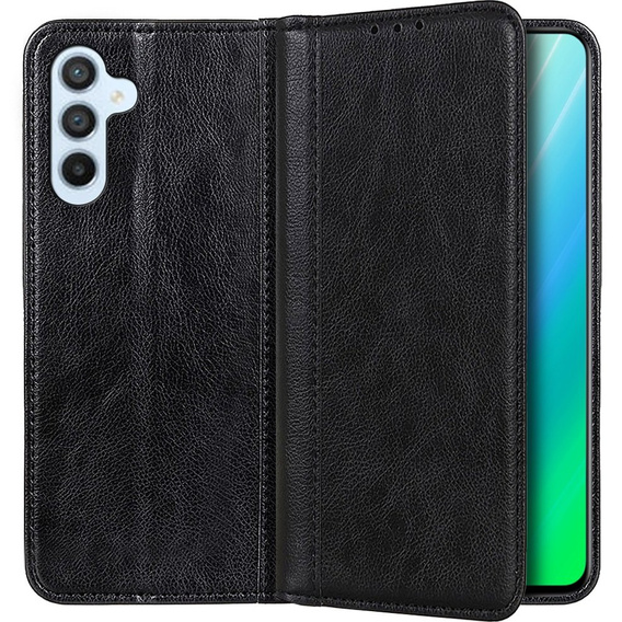 Etui z klapką do Samsung Galaxy A34 5G, Split Leather, czarne