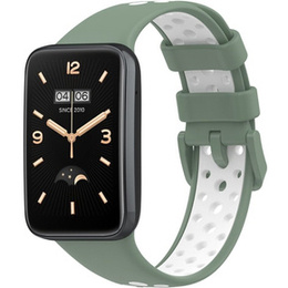 Pasek Silikonowy do Xiaomi Mi Band 7 Pro, Zielony / Biały
