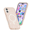 Etui do iPhone 17, do MagSafe, brokatowe, półprzezroczyste złote
