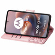 Etui z klapką do Motorola Moto G56 5G, Butterfly, różowe rose gold