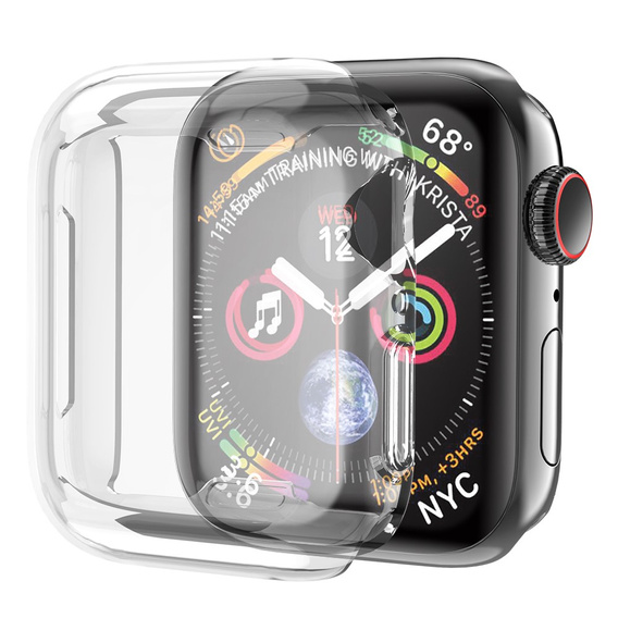 2w1 Etui + osłona ekranu do Apple Watch 7/8/9 41MM, Przezroczyste