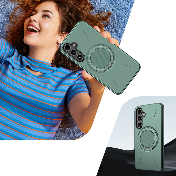 Etui do Samsung Galaxy A57 5G, z podstawką, do MagSafe, zielone