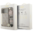 Etui GUESS do iPhone 17 Pro, 4G Strass Logo, do MagSafe, z paskiem, różowe