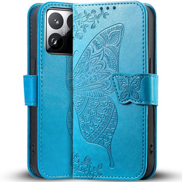 Etui z klapką do Xiaomi 15T Pro, Butterfly, niebieskie