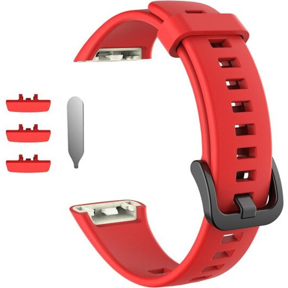 Pasek Silikonowy do Huawei Band 6 / Honor Band 6, Red