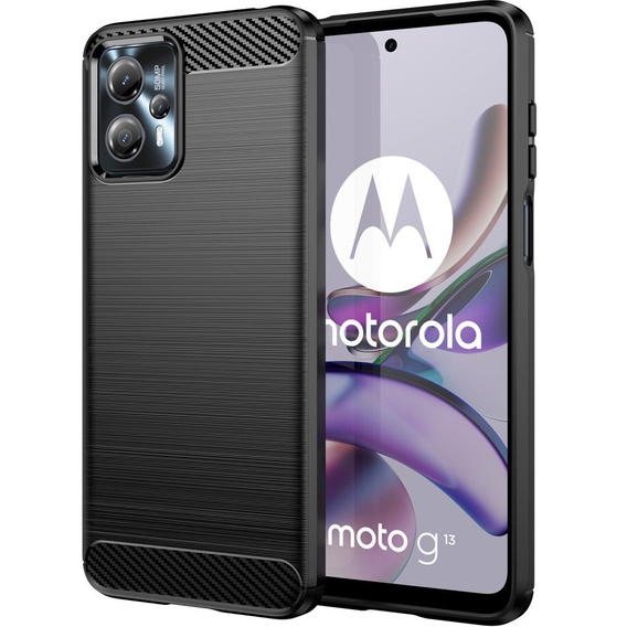 Etui do Motorola Moto G23 / G13, Karbon, czarne