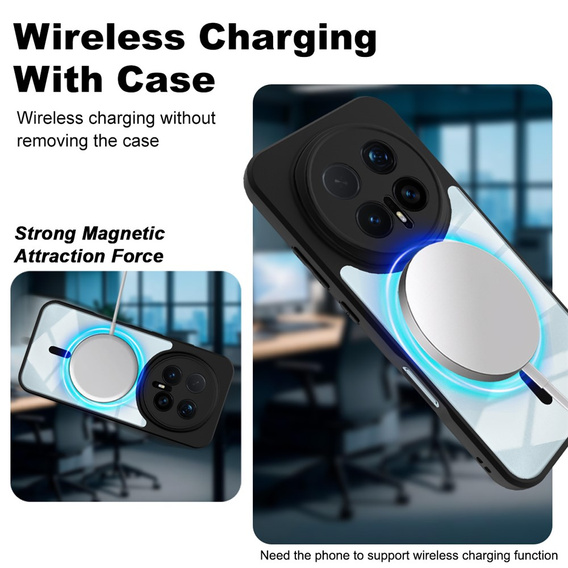 Etui IMAK do Honor Magic 8 Pro, UX-9A Series, przezroczyste / czarne