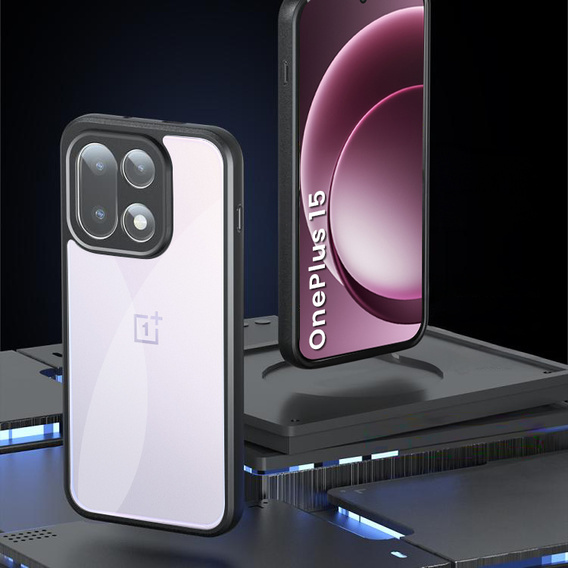Etui do OnePlus 15, Fusion Hybrid, przezroczyste z czarną ramką