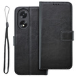 Etui z klapką do Oppo A38 4G / Oppo A18 4G, Crazy Horse Wallet, czarne