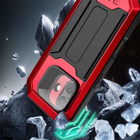 Etui pancerne do iPhone 17, R-JUST, czerwone