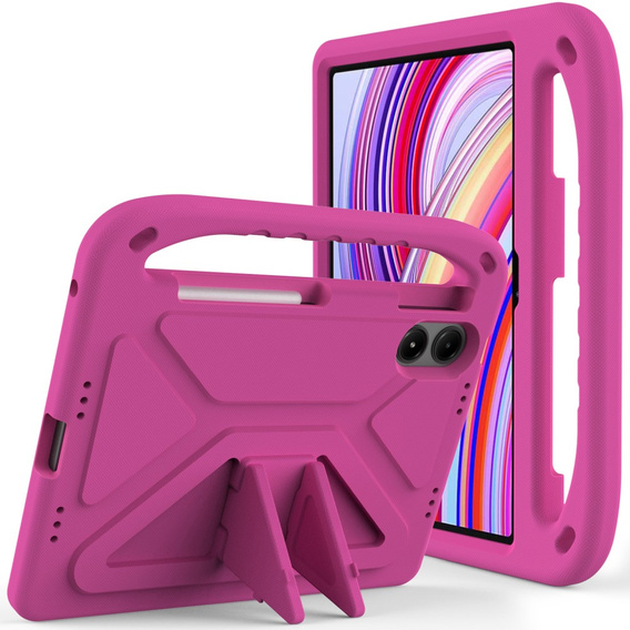 Etui dla dzieci do Xiaomi Redmi Pad Pro / Xiaomi Poco Pad, z uchwytem, różowe