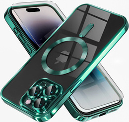 Etui do iPhone 14 Pro, Electro MagSafe, zielone + Szkło na ekran