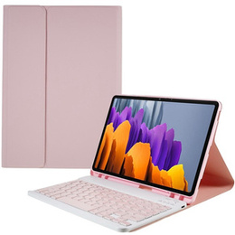 Etui z klawiaturą do Samsung Galaxy Tab S7 T870/T875 / S8, Pen Slot, różowe rose gold