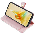 Etui z klapką do Oppo A78 4G, Wallet Zipper Pocket, różowe