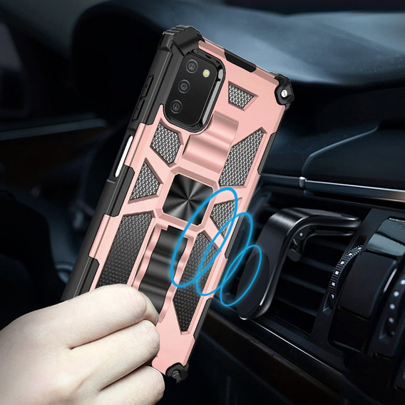 Etui do Samsung Galaxy A03s, Armor Kickstand, różowe rose gold