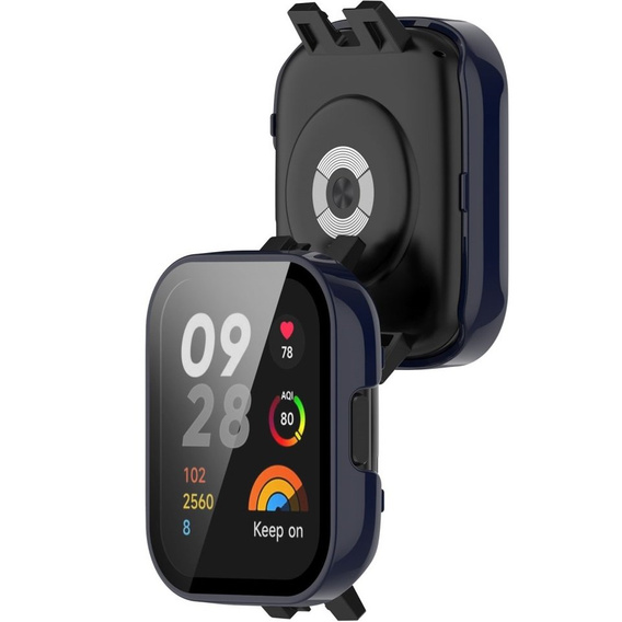 2w1 Etui + Szkło Hartowane do Xiaomi Redmi Watch 3, Granatowe