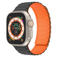 Pasek Silikonowy do Apple Watch 1/2/3/4/5/6/7/8/9/10/11/SE Ultra 1/2/3 42/44/45/46/49mm, Czarny/Pomarańczowy