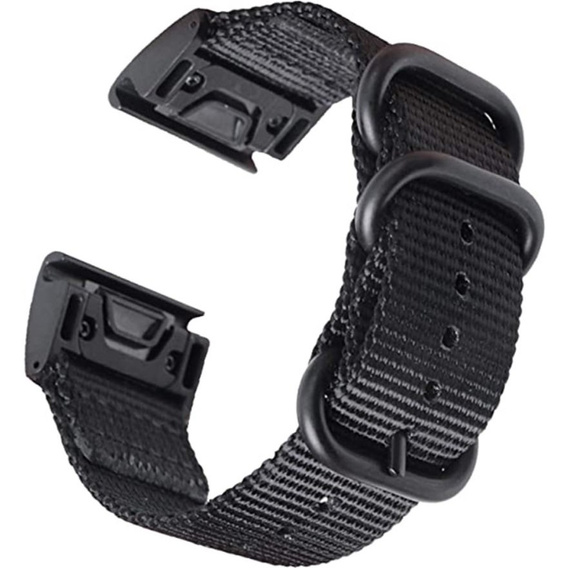 Pasek Nylonowy QuickFit 20mm do Garmin Fenix 5S/6S/7S, Czarny