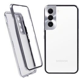 Etui do Samsung Galaxy S21, Magnetic Dual Glass, srebrne