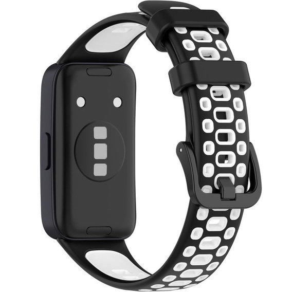 Pasek Silikonowy do Huawei Band 8 / Huawei Band 9 / Huawei Band 10, Czarny / Biały