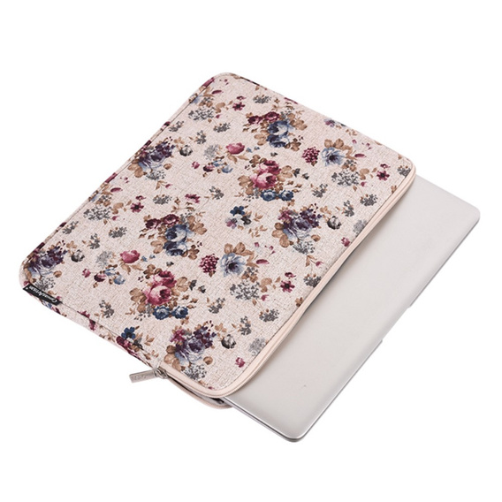 Etui na Laptopa 13" z Motywem Kwiatowym – Khaki