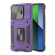 Etui pancerne do Xiaomi Redmi Note 13 Pro 5G, CamShield Slide, fioletowe + Szkło Hartowane 9H