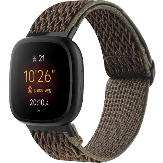 Pasek Nylonowy do Fitbit Versa 3/Versa Sense, Ciemny zielony