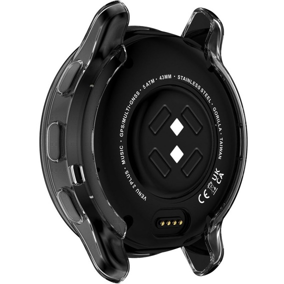 2w1 Etui z Osłoną Silikonową na ekran do Garmin Venu 2 Plus, Przezroczyste