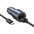 Ładowarka samochodowa Hoco Z60 USB-A + USB-C QC3.0 PD 48W + kabel USB-A do USB-C - czarna