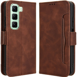 Etui z klapką do Infinix Hot 50 4G, Card Slot, brązowe