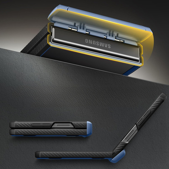Etui do Samsung Galaxy Z Flip 7, Tongate MECH Magsafe, niebieskie