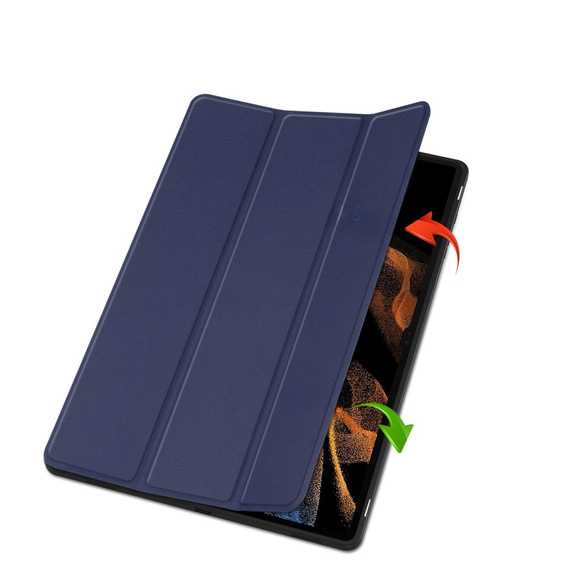 Etui do Samsung Galaxy Tab S10 Ultra, Smartcase z miejscem na rysik, granatowe