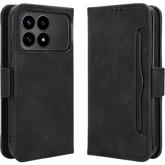 Etui z klapką do Xiaomi Poco F8 Pro, Card Slot, czarne